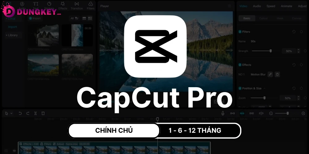 CapCut Pro 1 Năm - Nâng cấp chính chủ